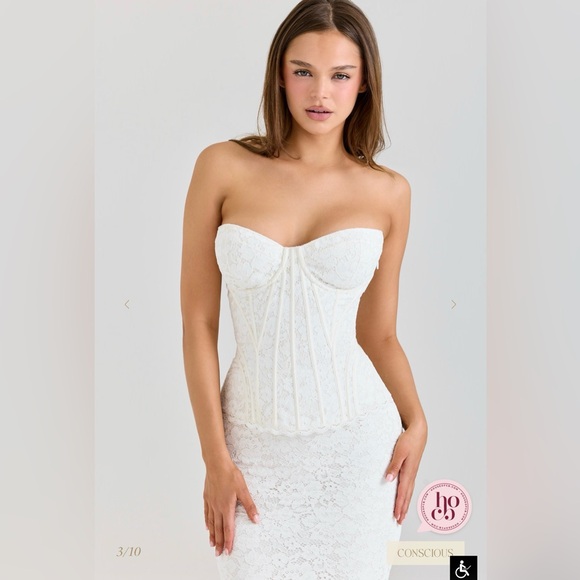 House of CB Solaine Ivory Lace Corset Maxi Dress - Picture 3 of 9